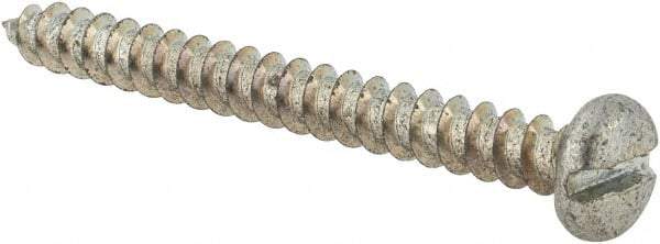 Value Collection - #10 Pan Head Slotted Sheet Metal Screw - Steel, 2" Length Under Head, Grade 2 - Industrial Tool & Supply