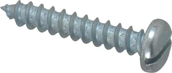 Value Collection - #12 Pan Head Slotted Sheet Metal Screw - Steel, 1-1/4" Length Under Head, Grade 2 - Industrial Tool & Supply
