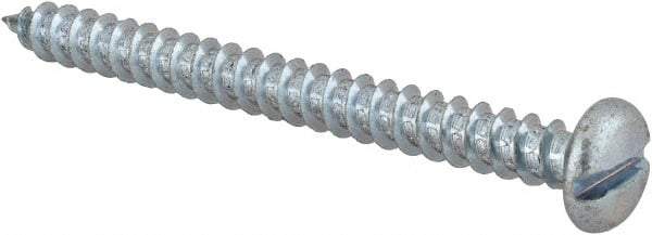 Value Collection - #12 Pan Head Slotted Sheet Metal Screw - Steel, 2-1/2" Length Under Head, Grade 2 - Industrial Tool & Supply