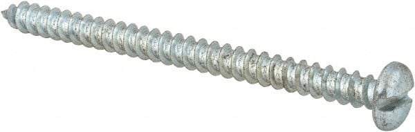 Made in USA - #12 Pan Head Slotted Sheet Metal Screw - Steel, 3" Length Under Head, Grade 2 - Industrial Tool & Supply