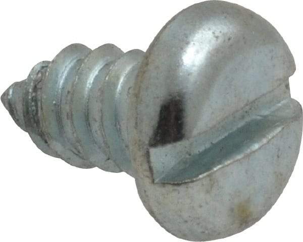 Value Collection - #14 Pan Head Slotted Sheet Metal Screw - Steel, 1/2" Length Under Head, Grade 2 - Industrial Tool & Supply