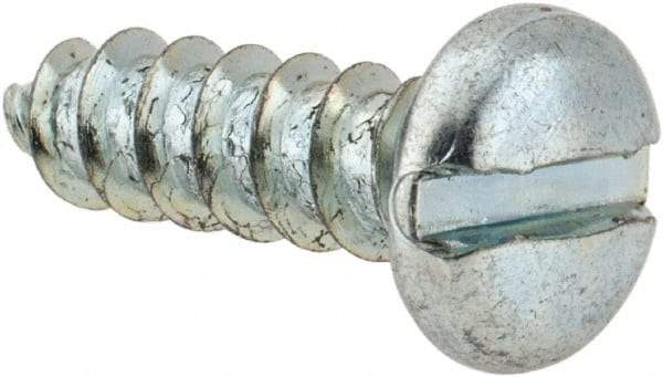 Value Collection - #14 Pan Head Slotted Sheet Metal Screw - Steel, 7/8" Length Under Head, Grade 2 - Industrial Tool & Supply