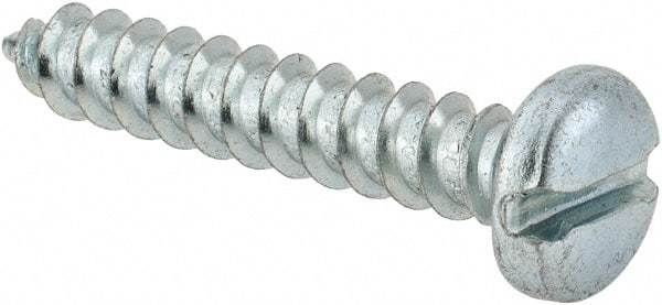 Value Collection - #14 Pan Head Slotted Sheet Metal Screw - Steel, 1-1/2" Length Under Head, Grade 2 - Industrial Tool & Supply