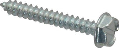 Value Collection - #6 Hex Washer Head Slotted Sheet Metal Screw - Steel, 1" Length Under Head, Grade 2 - Industrial Tool & Supply