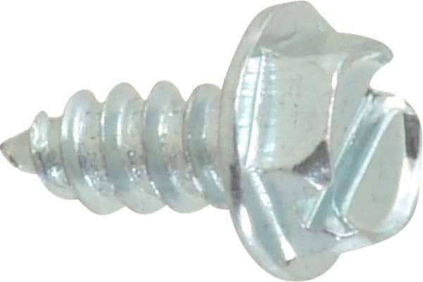 Value Collection - #8 Hex Washer Head Slotted Sheet Metal Screw - Steel, 3/8" Length Under Head, Grade 2 - Industrial Tool & Supply