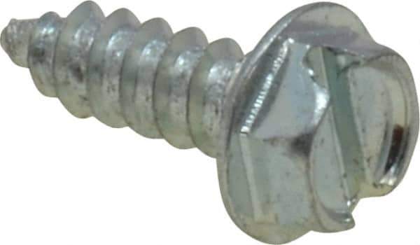 Value Collection - #8 Hex Washer Head Slotted Sheet Metal Screw - Steel, 1/2" Length Under Head, Grade 2 - Industrial Tool & Supply