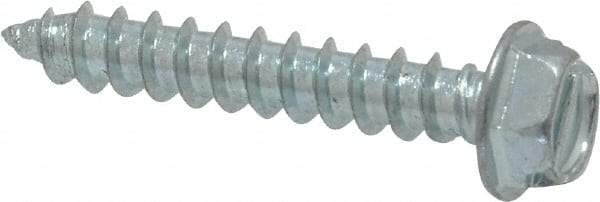 Value Collection - #8 Hex Washer Head Slotted Sheet Metal Screw - Steel, 1" Length Under Head, Grade 2 - Industrial Tool & Supply