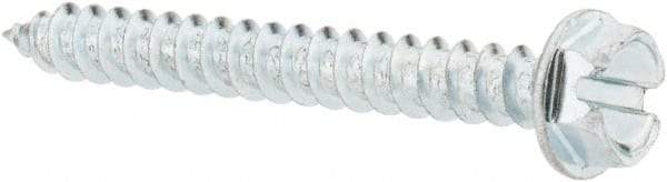 Value Collection - #8 Hex Washer Head Slotted Sheet Metal Screw - Steel, 1-1/2" Length Under Head, Grade 2 - Industrial Tool & Supply