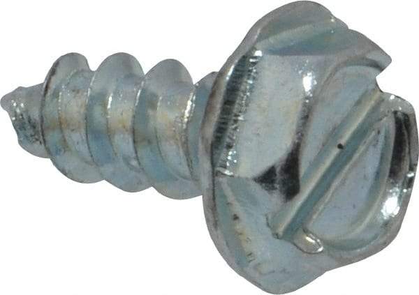 Value Collection - #10 Hex Washer Head Slotted Sheet Metal Screw - Steel, 1/2" Length Under Head, Grade 2 - Industrial Tool & Supply