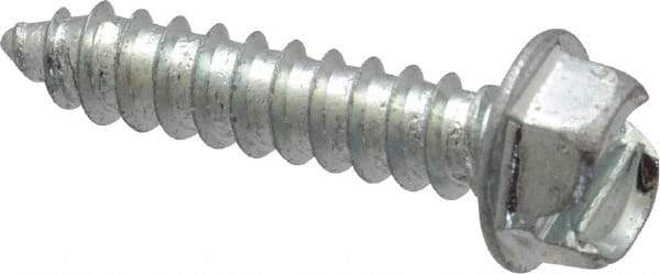 Value Collection - #12 Hex Washer Head Slotted Sheet Metal Screw - Steel, 1" Length Under Head, Grade 2 - Industrial Tool & Supply