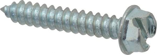 Value Collection - #12 Hex Washer Head Slotted Sheet Metal Screw - Steel, 1-1/4" Length Under Head, Grade 2 - Industrial Tool & Supply