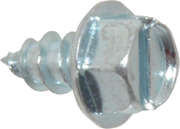 Value Collection - #14 Hex Washer Head Slotted Sheet Metal Screw - Steel, 1/2" Length Under Head, Grade 2 - Industrial Tool & Supply