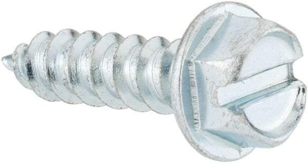 Value Collection - #14 Hex Washer Head Slotted Sheet Metal Screw - Steel, 1" Length Under Head, Grade 2 - Industrial Tool & Supply