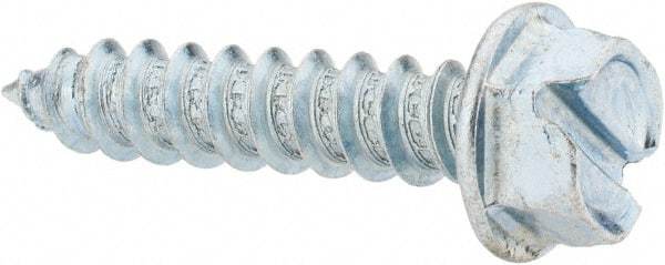 Value Collection - #14 Hex Washer Head Slotted Sheet Metal Screw - Steel, 1-1/4" Length Under Head, Grade 2 - Industrial Tool & Supply
