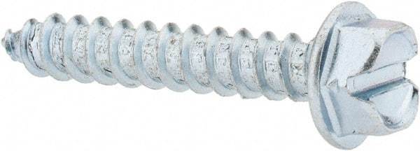 Value Collection - #14 Hex Washer Head Slotted Sheet Metal Screw - Steel, 1-1/2" Length Under Head, Grade 2 - Industrial Tool & Supply