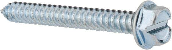 Value Collection - #14 Hex Washer Head Slotted Sheet Metal Screw - Steel, 2" Length Under Head, Grade 2 - Industrial Tool & Supply
