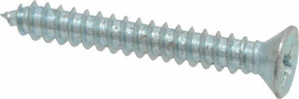 Value Collection - #8 Flat Head Phillips Sheet Metal Screw - Steel, 1-1/4" OAL, Grade 2 - Industrial Tool & Supply