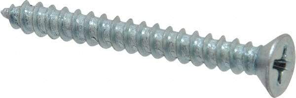 Value Collection - #8 Flat Head Phillips Sheet Metal Screw - Steel, 1-1/2" OAL, Grade 2 - Industrial Tool & Supply