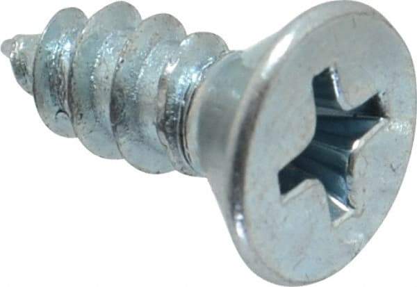 Value Collection - #10 Flat Head Phillips Sheet Metal Screw - Steel, 1/2" OAL, Grade 2 - Industrial Tool & Supply