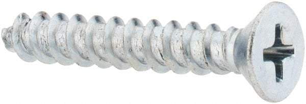 Value Collection - #10 Flat Head Phillips Sheet Metal Screw - Steel, 1-1/4" OAL, Grade 2 - Industrial Tool & Supply