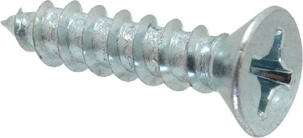 Value Collection - #12 Flat Head Phillips Sheet Metal Screw - Steel, 1" OAL, Grade 2 - Industrial Tool & Supply