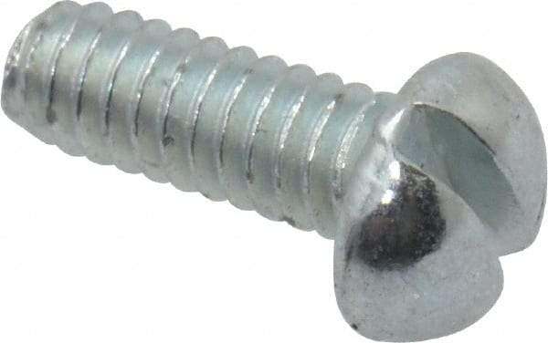 Value Collection - #2-56 UNC, 1/4" Length Under Head Slotted Drive Machine Screw - Round Head, Grade J82 Steel, Zinc-Plated Finish, Without Washer - Industrial Tool & Supply