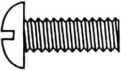 Value Collection - 3/8-16 UNC, 1-1/4" Length Under Head Slotted Drive Machine Screw - Round Head, Grade 18-8 Stainless Steel, Uncoated, Without Washer - Industrial Tool & Supply
