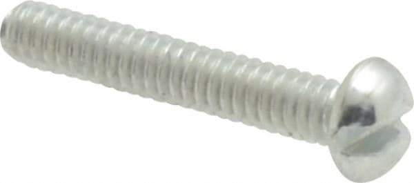 Value Collection - #2-56 UNC, 1/2" Length Under Head Slotted Drive Machine Screw - Round Head, Grade J82 Steel, Zinc-Plated Finish, Without Washer - Industrial Tool & Supply