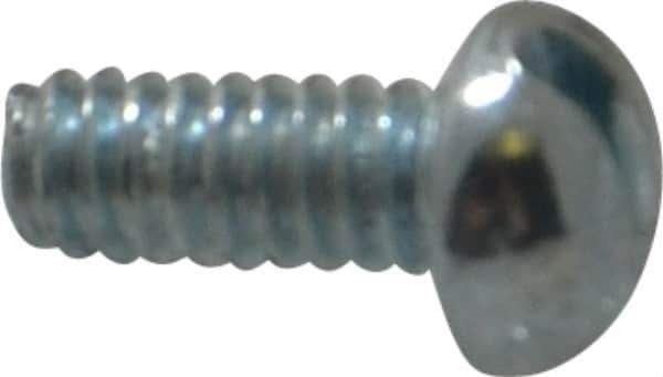 Value Collection - #3-48 UNC, 1/4" Length Under Head Slotted Drive Machine Screw - Round Head, Alloy Steel, Zinc-Plated Finish, Without Washer - Industrial Tool & Supply
