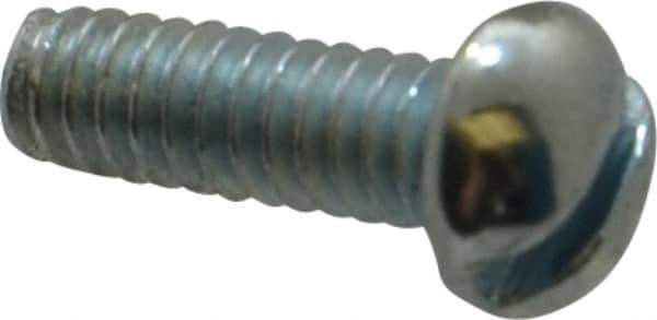 Value Collection - #3-48 UNC, 5/16" Length Under Head Slotted Drive Machine Screw - Round Head, Grade J82 Steel, Zinc-Plated Finish, Without Washer - Industrial Tool & Supply