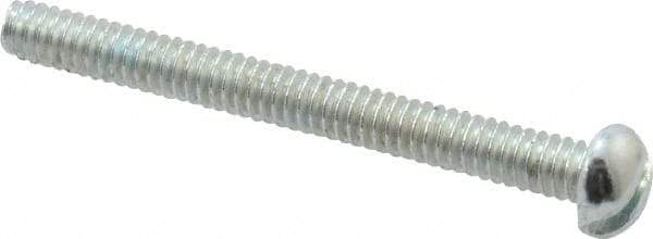 Value Collection - #3-48 UNC, 1" Length Under Head Slotted Drive Machine Screw - Round Head, Alloy Steel, Zinc-Plated Finish, Without Washer - Industrial Tool & Supply