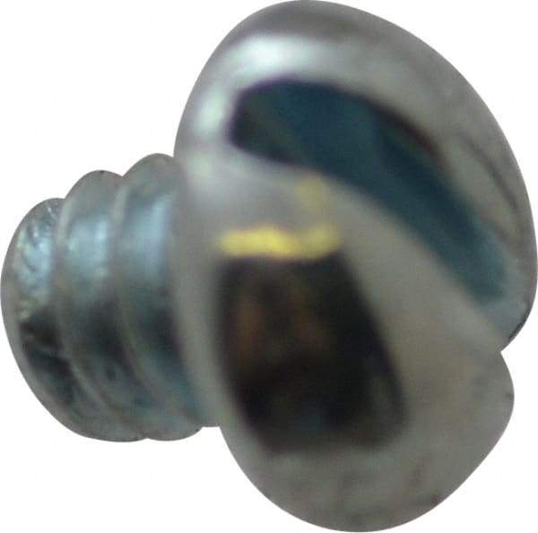 Value Collection - #4-40 UNC, 1/8" Length Under Head Slotted Drive Machine Screw - Round Head, Alloy Steel, Zinc-Plated Finish, Without Washer - Industrial Tool & Supply