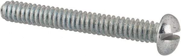 Value Collection - #4-40 UNC, 7/8" Length Under Head Slotted Drive Machine Screw - Round Head, Alloy Steel, Zinc-Plated Finish, Without Washer - Industrial Tool & Supply