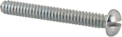 Value Collection - #4-40 UNC, 7/8" Length Under Head Slotted Drive Machine Screw - Round Head, Alloy Steel, Zinc-Plated Finish, Without Washer - Industrial Tool & Supply