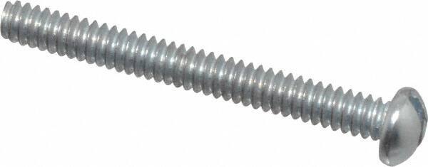 Value Collection - #4-40 UNC, 1" Length Under Head Slotted Drive Machine Screw - Round Head, Grade J82 Steel, Zinc-Plated Finish, Without Washer - Industrial Tool & Supply