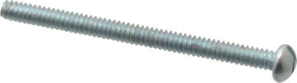Value Collection - #4-40 UNC, 1-1/2" Length Under Head Slotted Drive Machine Screw - Round Head, Alloy Steel, Zinc-Plated Finish, Without Washer - Industrial Tool & Supply