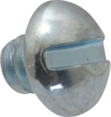 Value Collection - #6-32 UNC, 1/8" Length Under Head Slotted Drive Machine Screw - Round Head, Alloy Steel, Zinc-Plated Finish, Without Washer - Industrial Tool & Supply