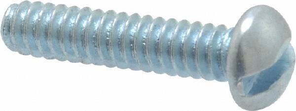 Value Collection - #6-32 UNC, 5/8" Length Under Head Slotted Drive Machine Screw - Round Head, Grade J82 Steel, Zinc-Plated Finish, Without Washer - Industrial Tool & Supply
