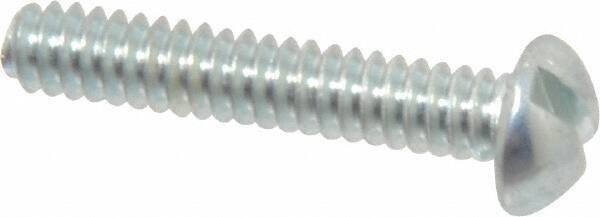 Value Collection - #6-32 UNC, 3/4" Length Under Head Slotted Drive Machine Screw - Round Head, Grade J82 Steel, Zinc-Plated Finish, Without Washer - Industrial Tool & Supply
