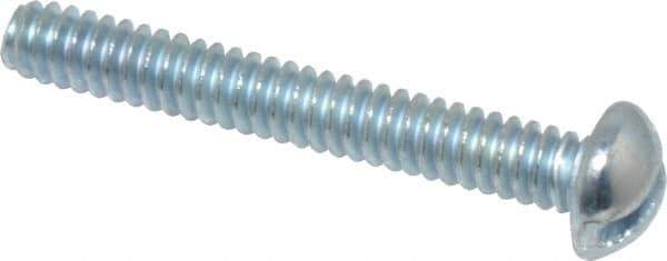 Value Collection - #6-32 UNC, 1" Length Under Head Slotted Drive Machine Screw - Round Head, Grade J82 Steel, Zinc-Plated Finish, Without Washer - Industrial Tool & Supply