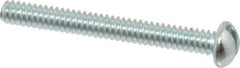 Value Collection - #6-32 UNC, 1-1/4" Length Under Head Slotted Drive Machine Screw - Round Head, Alloy Steel, Zinc-Plated Finish, Without Washer - Industrial Tool & Supply