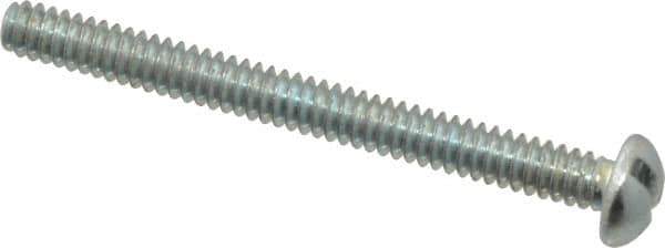 Value Collection - #6-32 UNC, 1-1/2" Length Under Head Slotted Drive Machine Screw - Round Head, Alloy Steel, Zinc-Plated Finish, Without Washer - Industrial Tool & Supply
