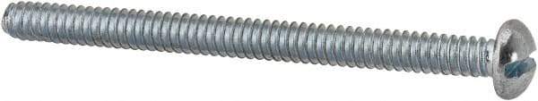 Value Collection - #6-32 UNC, 1-3/4" Length Under Head Slotted Drive Machine Screw - Round Head, Alloy Steel, Zinc-Plated Finish, Without Washer - Industrial Tool & Supply