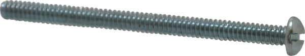 Value Collection - #6-32 UNC, 2" Length Under Head Slotted Drive Machine Screw - Round Head, Alloy Steel, Zinc-Plated Finish, Without Washer - Industrial Tool & Supply