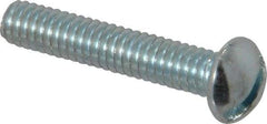 Value Collection - #8-32 UNC, 7/8" Length Under Head Slotted Drive Machine Screw - Round Head, Alloy Steel, Zinc-Plated Finish, Without Washer - Industrial Tool & Supply