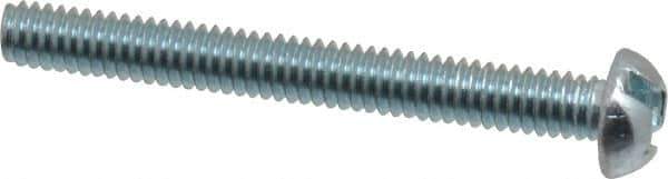 Value Collection - #8-32 UNC, 1-1/2" Length Under Head Slotted Drive Machine Screw - Round Head, Alloy Steel, Zinc-Plated Finish, Without Washer - Industrial Tool & Supply