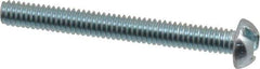Value Collection - #8-32 UNC, 1-1/2" Length Under Head Slotted Drive Machine Screw - Round Head, Alloy Steel, Zinc-Plated Finish, Without Washer - Industrial Tool & Supply