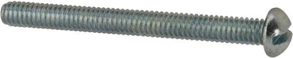 Value Collection - #8-32 UNC, 1-3/4" Length Under Head Slotted Drive Machine Screw - Round Head, Alloy Steel, Zinc-Plated Finish, Without Washer - Industrial Tool & Supply