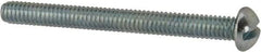 Value Collection - #8-32 UNC, 1-3/4" Length Under Head Slotted Drive Machine Screw - Round Head, Alloy Steel, Zinc-Plated Finish, Without Washer - Industrial Tool & Supply