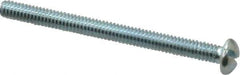 Value Collection - #8-32 UNC, 2" Length Under Head Slotted Drive Machine Screw - Round Head, Alloy Steel, Zinc-Plated Finish, Without Washer - Industrial Tool & Supply